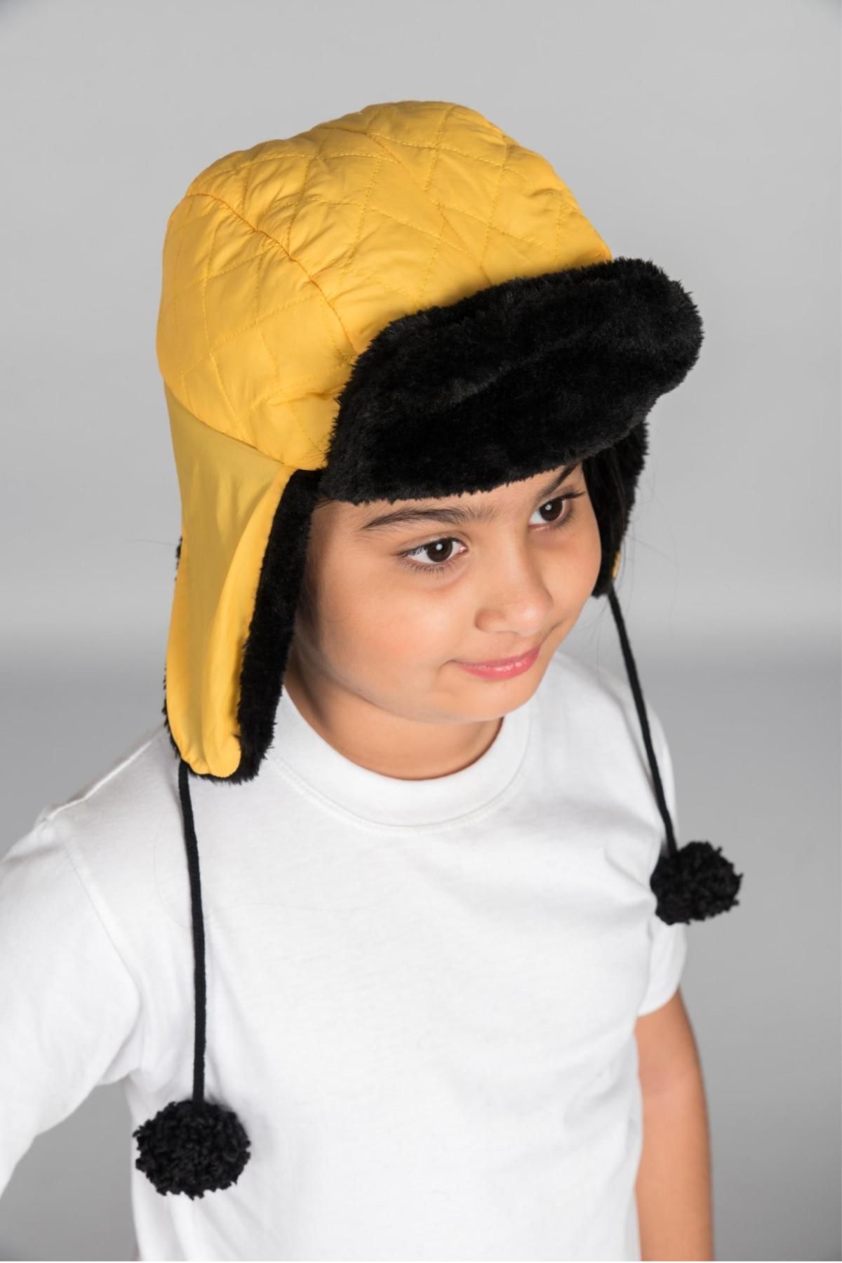 Yellow Water Resistant Russian Cap | Kids